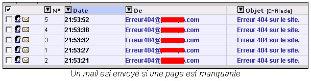 Mail erreur 404