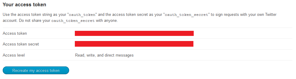 Twitter access token