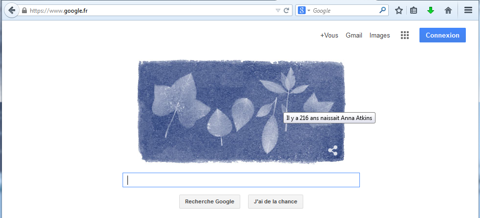 Doodle pour Anna Atkins