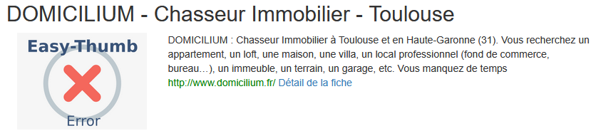 Miniature Easy-Thumb en erreur